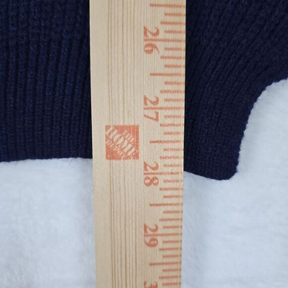 Cold Shoulder Sweater Women Small Blue Off the Shoulder Pullover Oversized Top - Picture 8 of 8